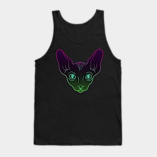 Purple-Green Sphynx Cat Tank Top